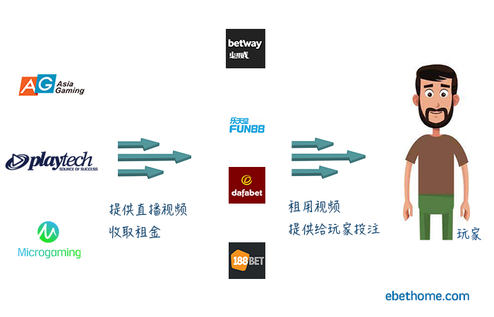 真人荷官平台与博彩公司的关系图