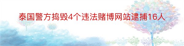 泰国警方捣毁4个违法赌博网站逮捕16人